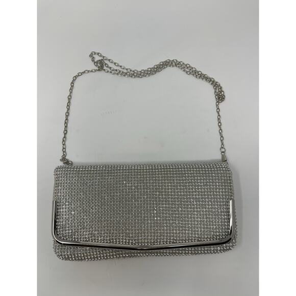Women's Studded Clutch Purse Silver Chain Strap - Picture 12 of 12